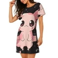 thumbnail image 2 of Haiem Cute Axolotl Sakura Blossoms B Print Women’s Short-sleeved Nightdress – Comfortable and Loose-Fit Sleepwear, Soft Cotton Sleep Shirt for Relaxing, Casual Nightdress, 2 of 6