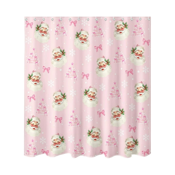 Cortinas de Papá Noel para el hogar, adecuadas para salas de estar, estilo rural, paisaje invernal, cortinas con estampado de Papá Noel, translúcidas