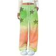 thumbnail image 3 of QATAINLAV Flecce Pants for Women Loose Wide Leg Comfy Pajamas Pant Cute Printed Winter Warm Trousers with Pockets Sleepwear, Green, M, 3 of 6