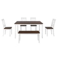 thumbnail image 3 of Nica 6pc Dining Set Dining Table 4x Side Chairs And Bench - White, 3 of 16