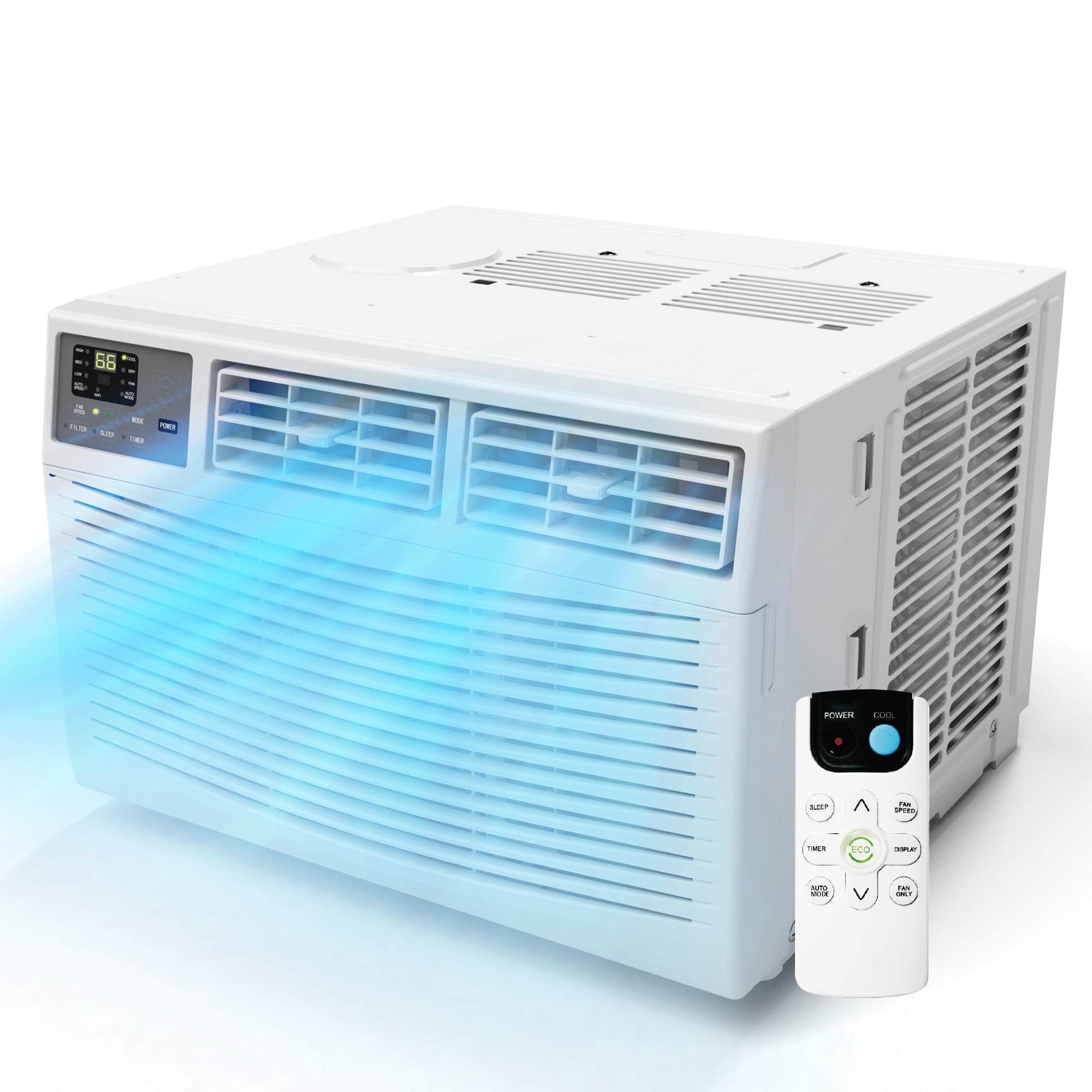 8000 BTU Window Air Conditioner, Window AC Unit 115V Cools Up to 350 Sq.Ft, Energy Saving with Remote & Timer,Sleep and ECO