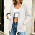 thumbnail image 6 of Womens Long Sleeve Zip Up Hoodies Plus Size Drawstring Comfy Tunic Sweatshirt Casual Lightweight Fall Jackets with Pockets, 6 of 8