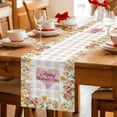 thumbnail image 5 of Mother's Day Table Runner 90 Inches, Spring Watercolor Floral Love Heart Grey Plaid Bed Runner Dresser Scarves Tabletop for Indoor Outdoor Parties/Ceremony/Banquet, 13" x 90", 5 of 9