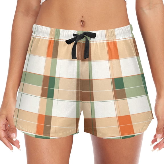 Women's Soft Sleep Shorts Relaxed Fit Lounge Pajama Bottoms Shorts for Women Pajama for Home and Comfort Plaid Pattern