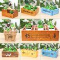 thumbnail image 4 of VARIOS Caja De Almacenamiento De Bonsai  Contenedor De Hierbas Decoración Del Jardín arte De DIY Decoración Interior Libre Trapecio 5 CUTICAT Jardinera suculenta de madera, 4 of 7