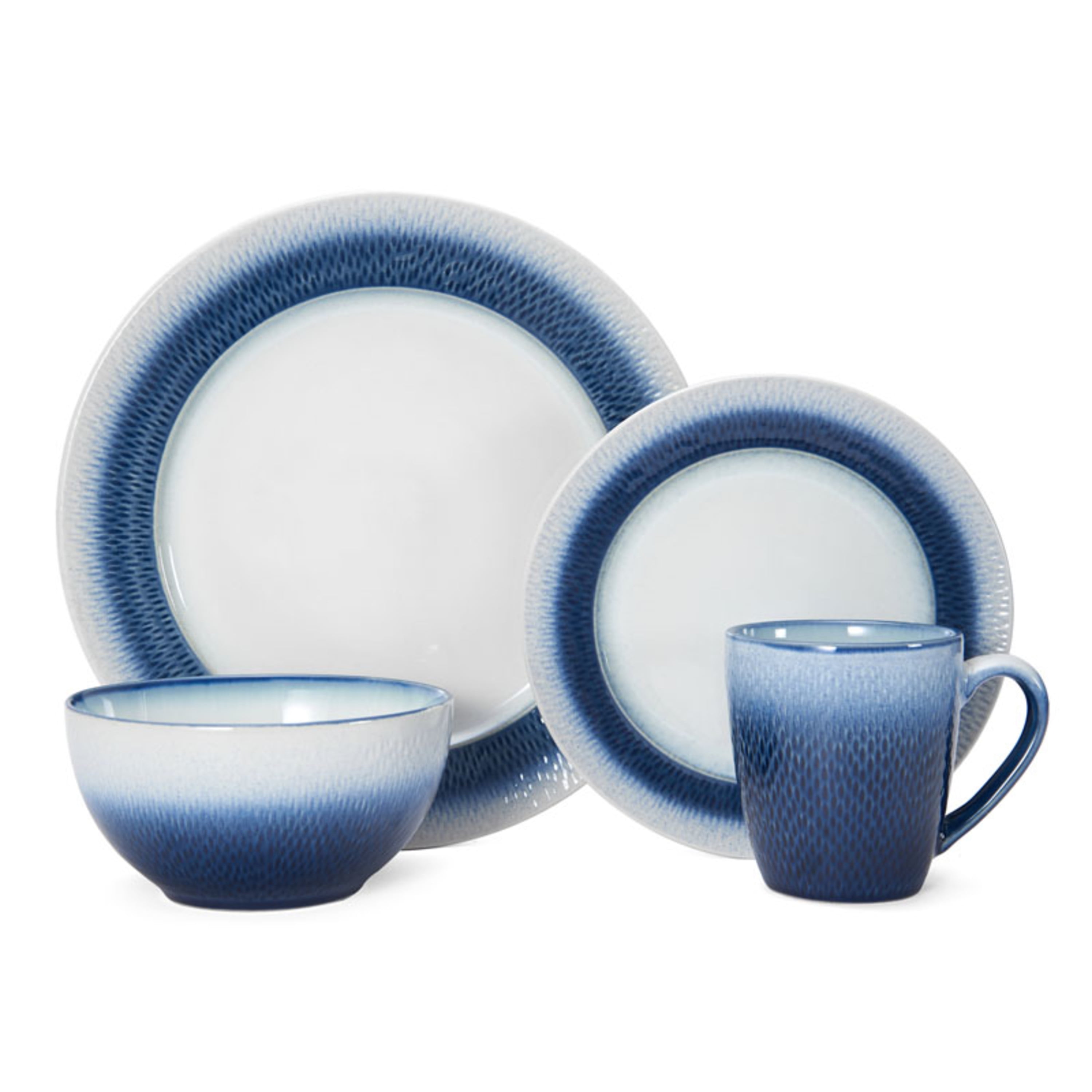 Pfaltzgraff Eclipse Blue Stoneware 16-piece Dinnerware Set - Walmart ...