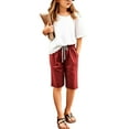 thumbnail image 4 of Girls Knee Length Shorts Girls Casual Bermuda Shorts Kids Knee Length High Waisted Summer Shorts Comfy Drawstring Short Pants With Pockets Beach Shorts Soft Shorts, 4 of 8