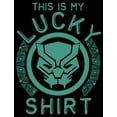thumbnail image 2 of Junior's Marvel St. Patrick's Day Black Panther Lucky Shirt Graphic Tee Black Small, 2 of 3