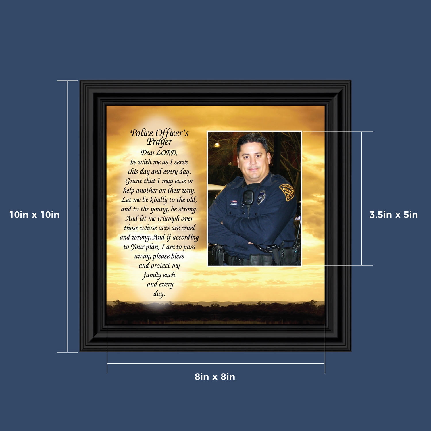 Police Officer Gifts, Law Enforcement Gifts, Police Gifts for Men, Gifts for Cops, First Responders, Sheriff, Deputy or State Police, Picture Framed Wall Art for the Home or Police Station, 6594B
