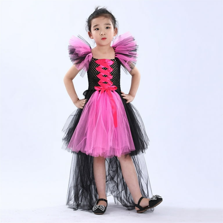 Jesaisque Dresses For Girls Size 0 6 Months Toddler Kids Baby Girls Magnificent Witch Rainbow Black Gown Fancy Dress Up Party Tutu Dress Tulle Dresses Walmart