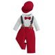 thumbnail image 1 of Odeerbi 0-2 Años Niños Caballero Traje Formal Cumpleaños Primer Año Trajes Conjunto Mono Manga Larga Pantalón Sombrero Lazo Conjunto de Cuatro Piezas, 1 of 4