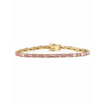 PalmBeach Jewelry Simulated Birthstone Tennis Bracelet Gold-Plated or Silvertone