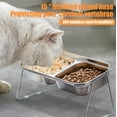 thumbnail image 5 of Stainless Steel Pet Bowl, Cat and Dog Food Water Bowl, Double Dish with Non-Skid Feet, Tilt Design, Rust-Resistant, Easy to Clean, 27cm, 5 of 7