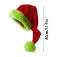 thumbnail image 3 of Adult Christmas Light-Up Plush Hat, Long Pile Fabric for Holiday Parties, Christmas Decorations for Indoor Outdoor Use, 3 of 8