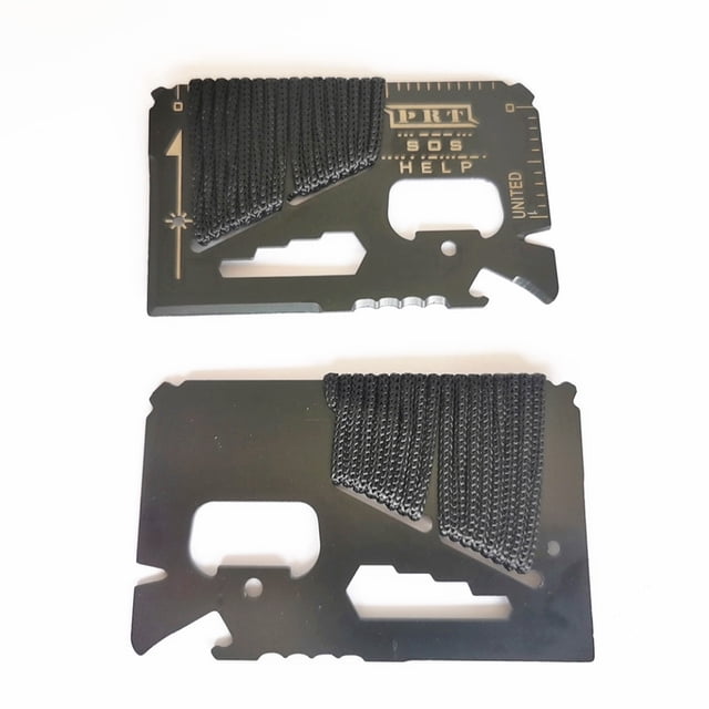 Survival Card Tool Compact Size Rustproof Reusable Portable Widely Used Multifunctional Stainless-Steel Camping 14-in-1 Tiny Pocket Survival Multi-tool Card Camping Supplies
