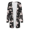 thumbnail image 4 of Mujeres de Manga Larga Tops de Impresión Casual Blusa de Bolsillo Cardigan Algodón Poliéster, Moda Señoras Top para el Uso Diario Y Casual de Primavera, 4 of 9