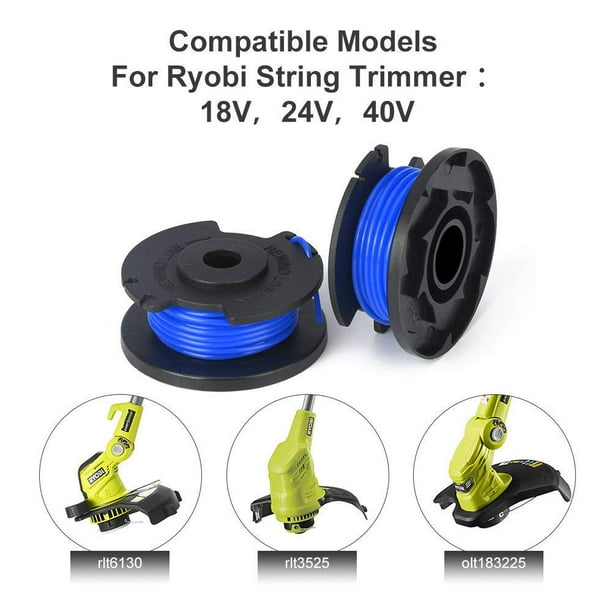String Trimmer Replacement Spool Line 0.065 for Ryobi One 18V 24V and 40V Cordless Trimmers 6 Spools 1 Caps Walmart Business Supplies