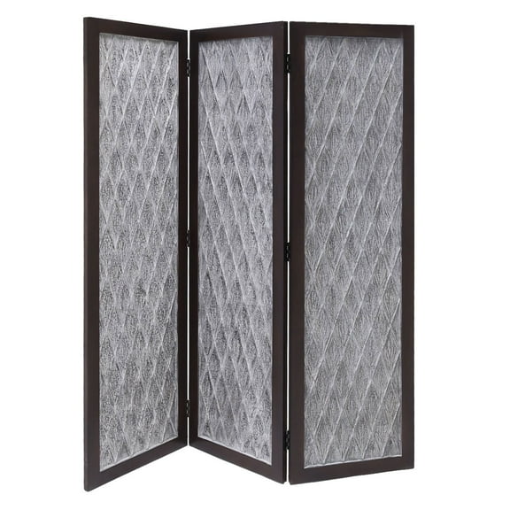 Versatile Dark Wood 3 Panel Room Divider Screen