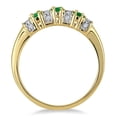 thumbnail image 2 of SZUL Women's Six Stone Emerald and Diamond Ring 14k Yellow Gold, 2 of 3