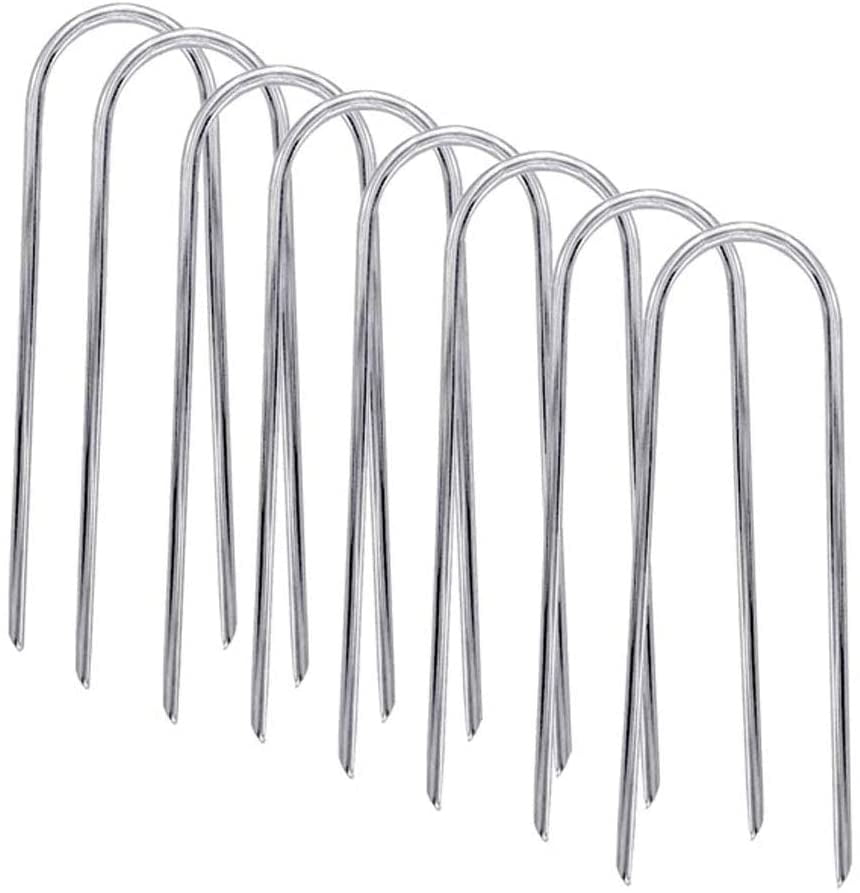 Trampoline Stakes Anchors Set U-Shape Galvanized Steel Safety Wind Ground 8 Pack 