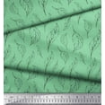 thumbnail image 3 of Soimoi Green Cotton Duck Fabric Pear Leaves Print Fabric by the Yard 58 Inch Wide, 3 of 3