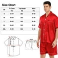 thumbnail image 3 of Keevoom Mens Silk Satin Pajamas Set Casual Short Sleeve Button Down Sleepwear Loungewear, 3 of 6