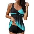 thumbnail image 1 of adviicd Maillots de Bain à Manches Longues pour Femmes Ensemble Bikini Deux Pièces Maillot de Bain Taille Haute Col Rond Bleu,m, 1 of 5