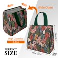 thumbnail image 3 of Pioneer Flower Floral Print Pattern Insulated Lunch Bag for Women & Adults,Large Portable Soft Cooler Lunch Bag,Thermal Food Storage Tote with Pearl Cotton,8.66L,8.75x5.75x9.5 Inch, 3 of 6