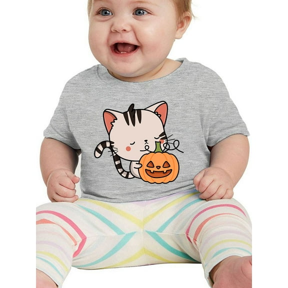 Cute Kittyboo W Pumpkin. T-Shirt Infant -Image by Shutterstock, 18 Months