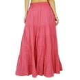 thumbnail image 4 of Phagun Women's Long Skirt Bohemian Gypsy Tiered Cotton Maxi Skirt Beach Wear, 4 of 5