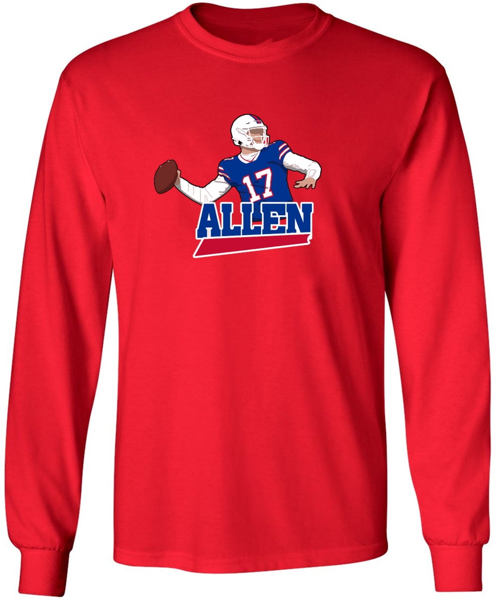 LONG SLEEVE Red Bills Josh Allen Logo Pic T-shirt 