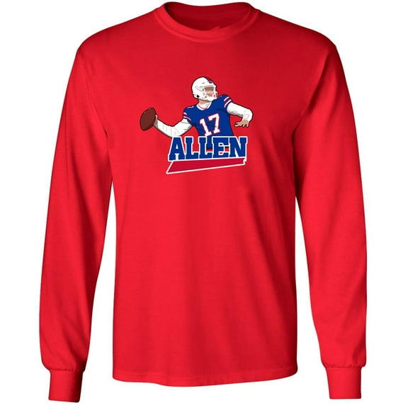 LONG SLEEVE Red Bills Josh Allen Logo Pic T-shirt