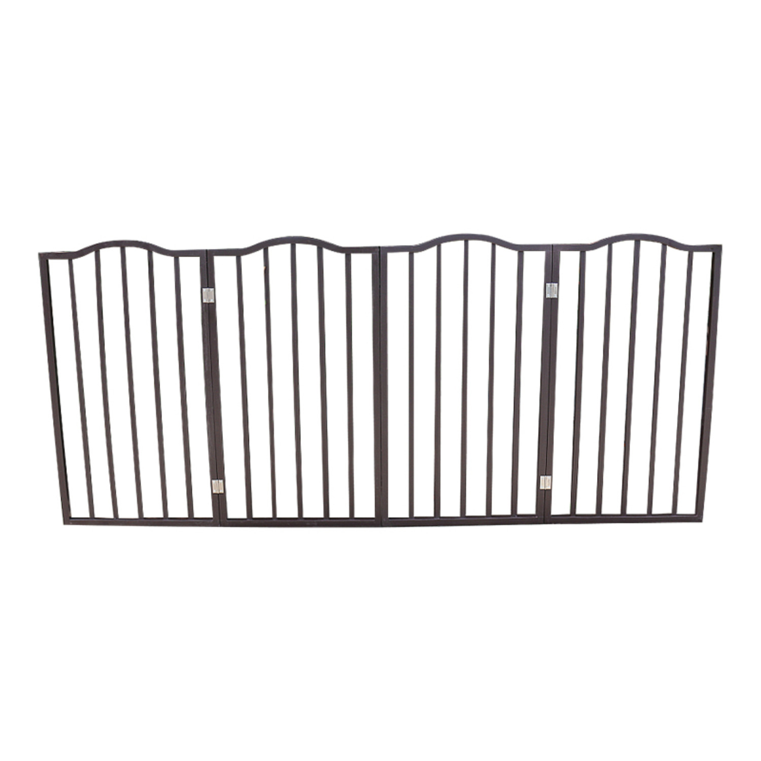 Pet Gate - Dog Gate For Doorways Stairs Or House - Freestanding Folding Brown Arc Wooden Freestanding Design For Doorways Stairs & House Safety