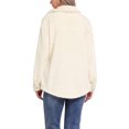 thumbnail image 3 of Abrigos de piel sintética INSPIRE CHIC para mujer, chaqueta de forro polar con solapa y botones, exterior color beige, 3 of 6
