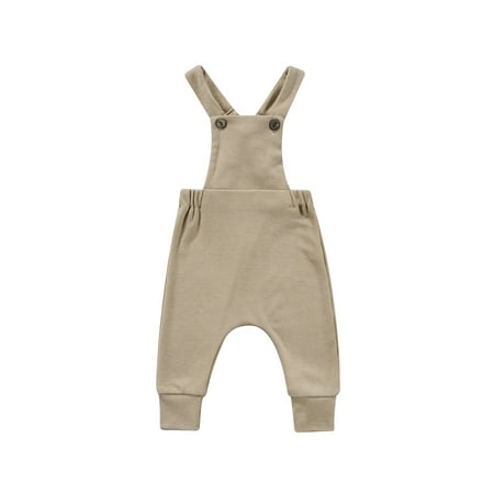 

Musuos Baby Girls Boys Ribbed Overalls Halter Backless Jumspuit Strap Suspender Pants
