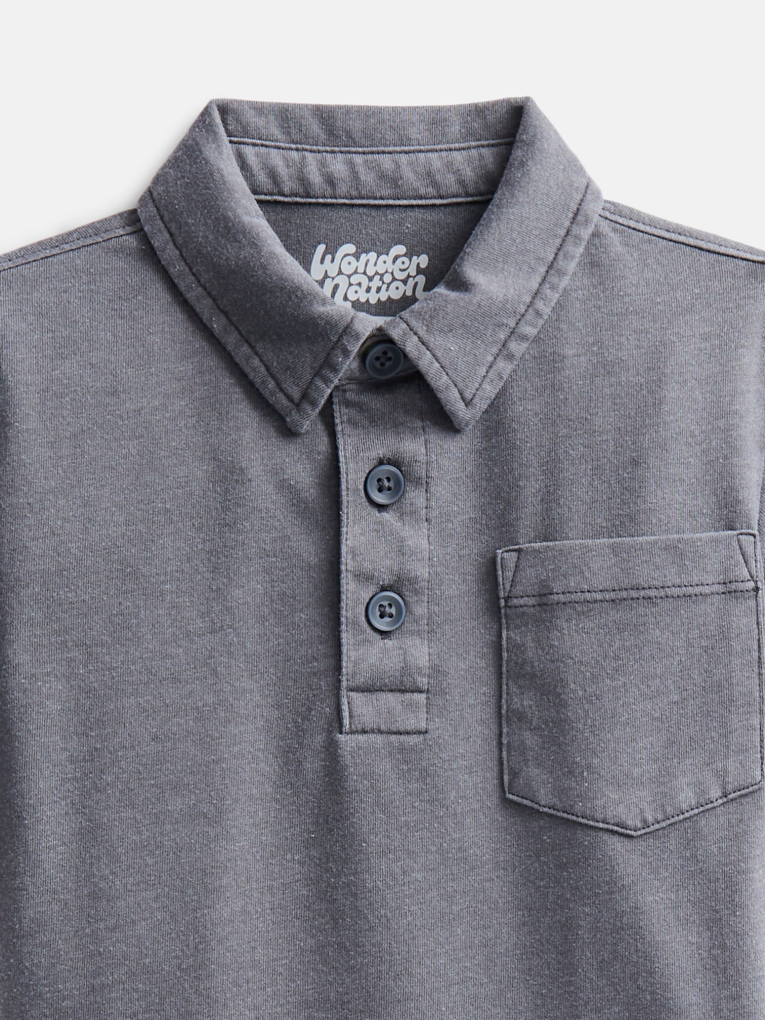 Wonder Nation Boys' Garment Dye Polo Shirt, Sizes XS-XXL