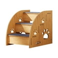 thumbnail image 5 of Stgfyxgs Wooden Pet Stairs Pet Dog Stairs Ladder Carpeted Lightweight Anti Slip Dog Climbing Ladder Pets Cat Steps House for Older Cats 3 floors, 5 of 9