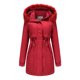 thumbnail image 1 of Moda casual mujer invierno sólido con capucha cordón cintura cremallera acolchado abrigo blusa Fridja  po128, 1 of 7