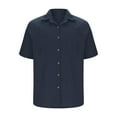 thumbnail image 5 of Atogsazn Mens Casual Short Sleeve Shirts Summer Beach Shirt Button Down Textured Shirts Vacation Hawaiian Shirts 01-Navy S, 5 of 6
