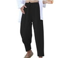 thumbnail image 2 of cfhntfmh Lounge Pants for Women Soft High Waisted Cinch Bottoms Pants Loose Drawstring Ankle Length Trousers with Pockets, 2 of 7