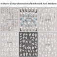 thumbnail image 6 of LINLIN 5D Flower Nail Art Stickers Embossed Floral Nail Decals 6 Sheets Engraved Flower for Acrylic Nails Self-Adhesive Hollow Lace Nail Art Supplies Accessories for French Tips Nail Decoration, 6 of 7