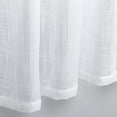 thumbnail image 3 of 3 Piece Linen Look Rod Pocket Top Kitchen Window Curtain Tier Pair and Valance Set 36 Inch Long, White, 3 of 4