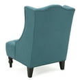 thumbnail image 4 of Tall Tufted Fabric Accent Chair, Vintage Wingback Club Chair with Button-Tufted Diamond Stitching and Birch Wood Legs, High-Back Lounge Seat for Living Room, Office, Study, Teal, 4 of 8
