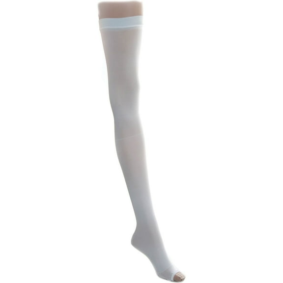 Medline EMS 15mmHg Thigh High Anti-Embolism Stockings White Medium Regular Length 6 Pair/Box