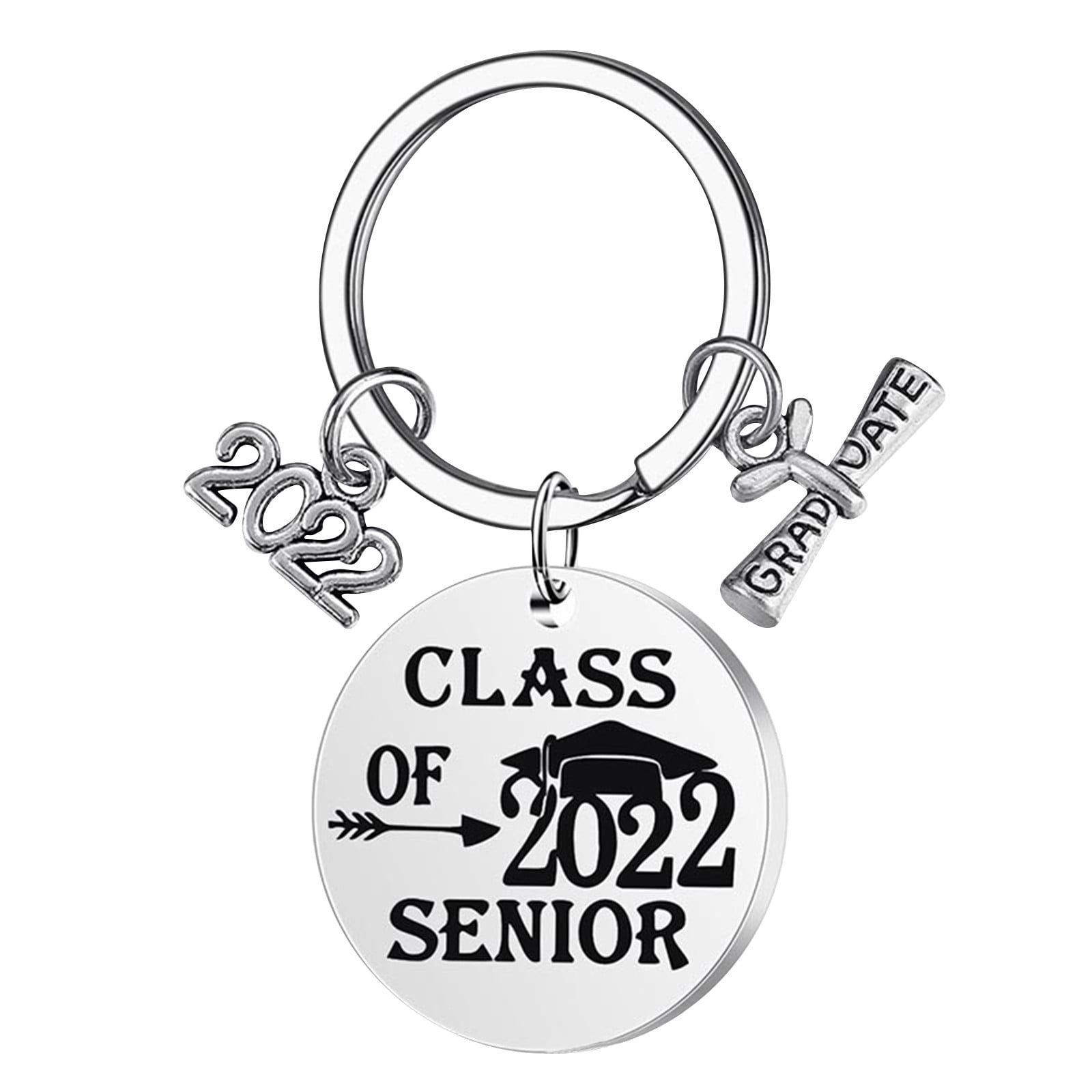 Class of 2020 Keychain Engraving Round Letter Personality Graduation Memorial Keychain Alloy Jewelry Accessories Gold College Graduation Gifts for Classmates Minimalist Keychain 