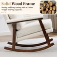 thumbnail image 4 of Legahome Nursery Rocking Chair, Teddy Upholstered Rocking Accent Chair with 23.6"Extra Wide Seat, Thick Cushion and Solid Wood Frame, Modern Accent Glider Rocker for Living Room, Reading Room, White, 4 of 9