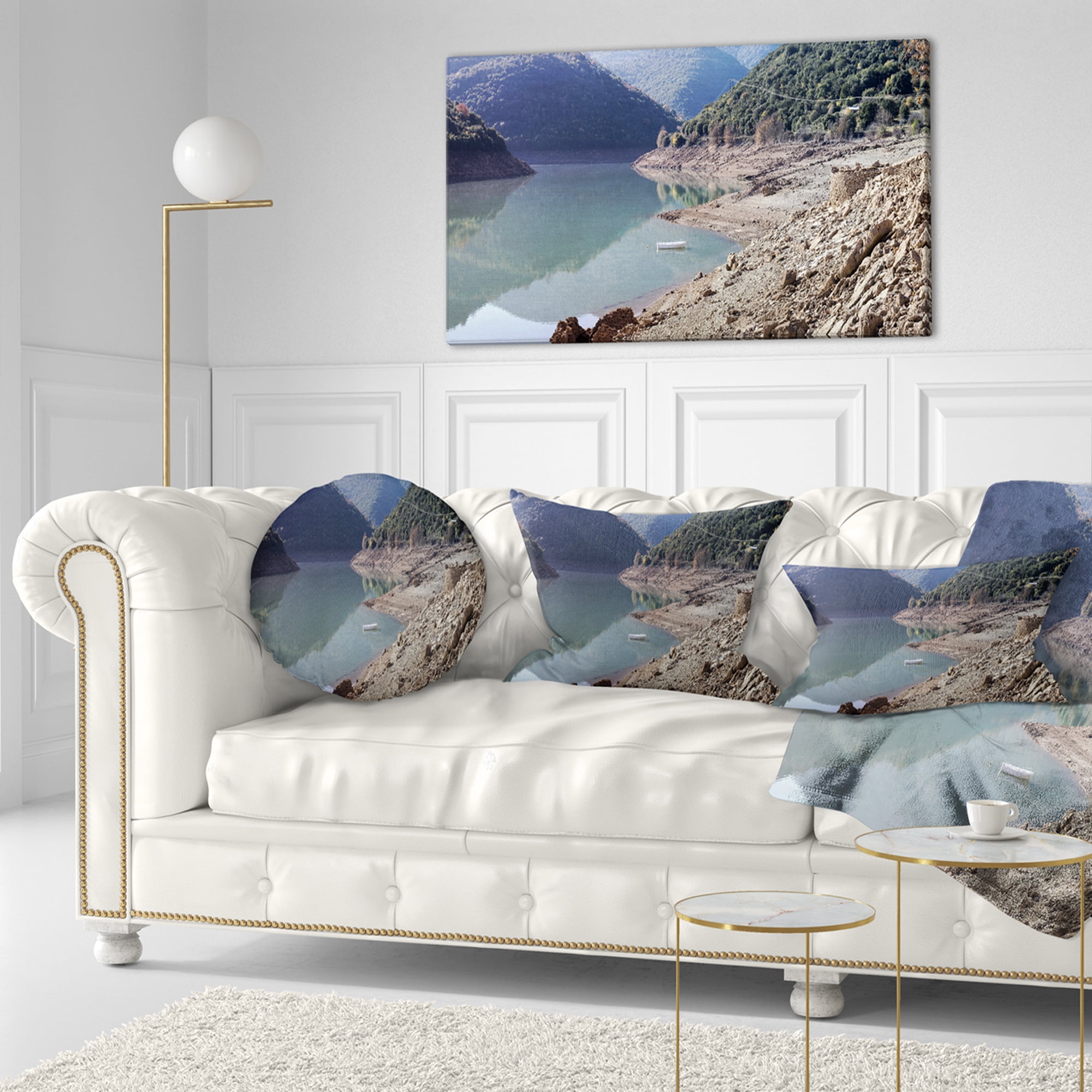 Designart 12" x 20" Multi-color Polyester Throw Pillow