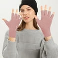 thumbnail image 6 of Neoyler 2 pack Winter Gloves German Velvet Half Finger Touchscreen Soft Warm Outdoor Cold Protection Flattering Hand Shape Relaxedable Breathable for Everyday Outdoor Use Pink 7.9x4.1in, 6 of 6