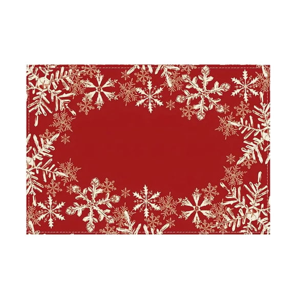 Bwiyojiz Christmas Decorations Home Decoration Linen Decorative Placemats Heat-resistive Washable Table Party Holiday Suitable for Kitchen Dining Parties, Gifts for Sisters, Red