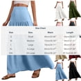 thumbnail image 4 of Lenago Women's Skirts Solid Color Casual Elastic High Waist Ruffled Ankle Length Skirts for Women, 4 of 10